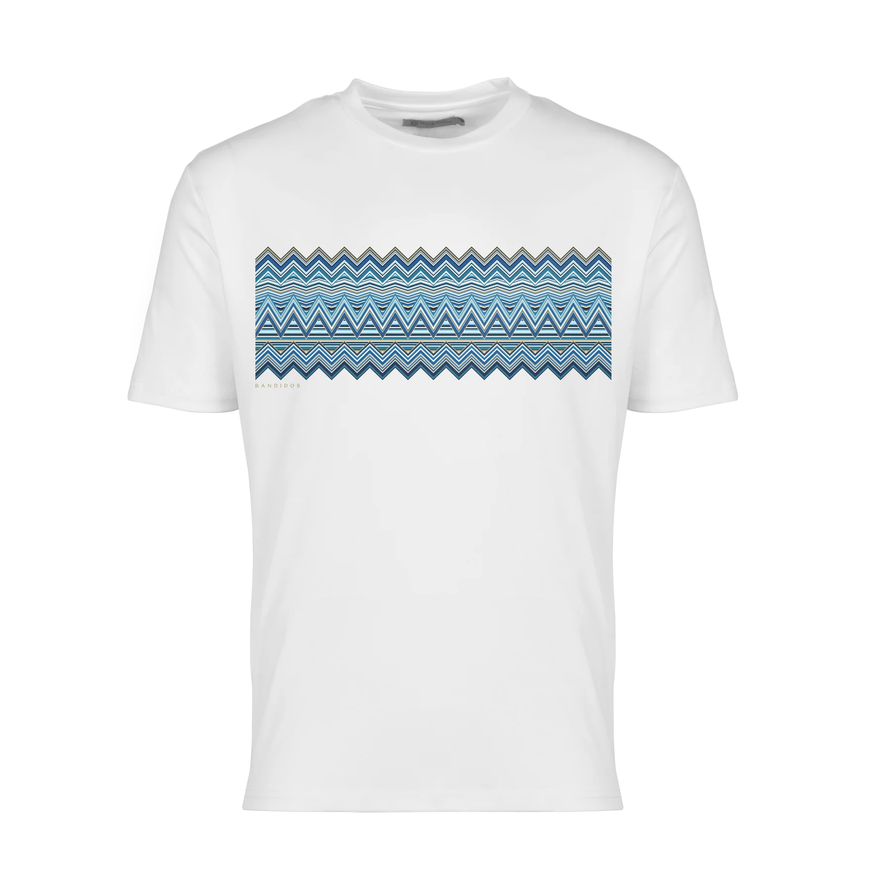 Moda Bandidos Blue Multi Zig T-Shirt - White